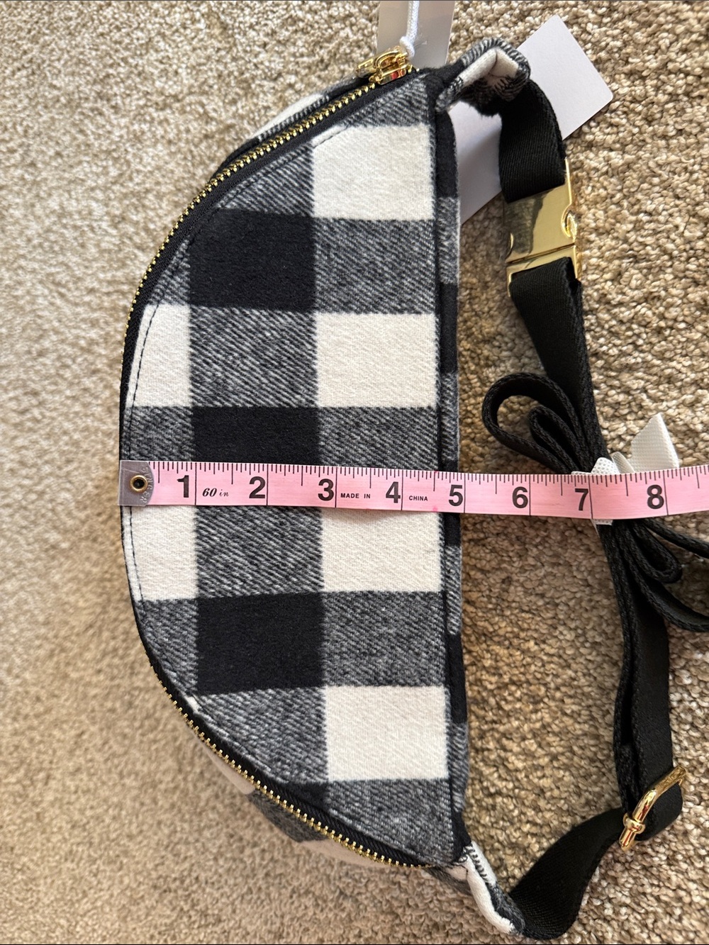 Stony Clover Lane Jumbo Fanny Pack, Noir Buffalo Plaid, NWT - Picture 13 of 16